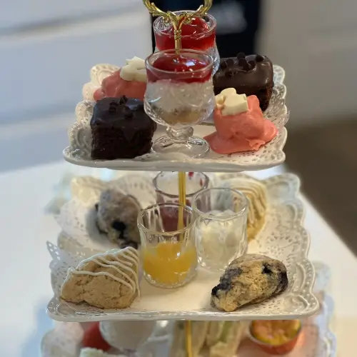 3 tier dessert tray with an array of sweet treats | Honey Bunny’s Tea House