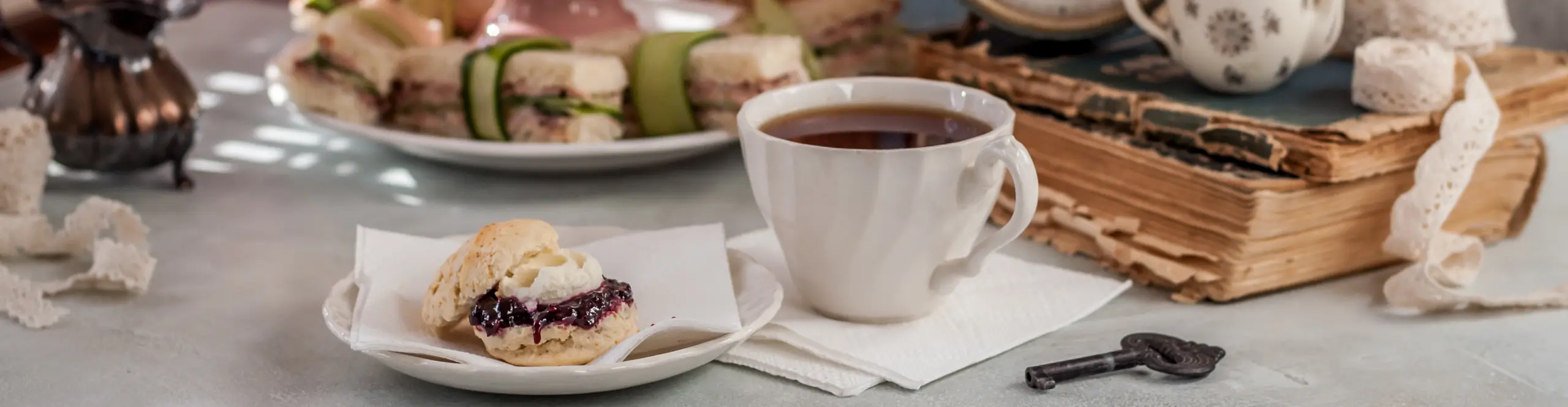 Tea Party Spread of Tea and Pastries | Honey Bunny’s Tea House